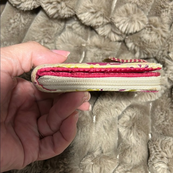 Vera Bradley Pink and Green Floral Wallet - Picture 9 of 9
